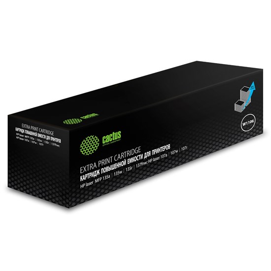 К-ж HP W1106-MPS (106A) HP LJ M107a/135a/137fnw, увелич. емкости, 5000 страниц, Cactus 37074 - фото 18392