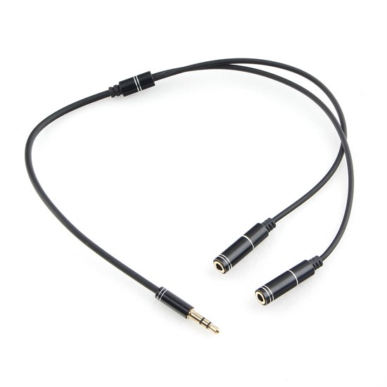 Переходник jack 3.5 мм (M) - 2 x jack 3.5 мм (F) 0,2м Cablexpert Pro (CCAB-02-35MY-0.2MB) 8482 - фото 18397