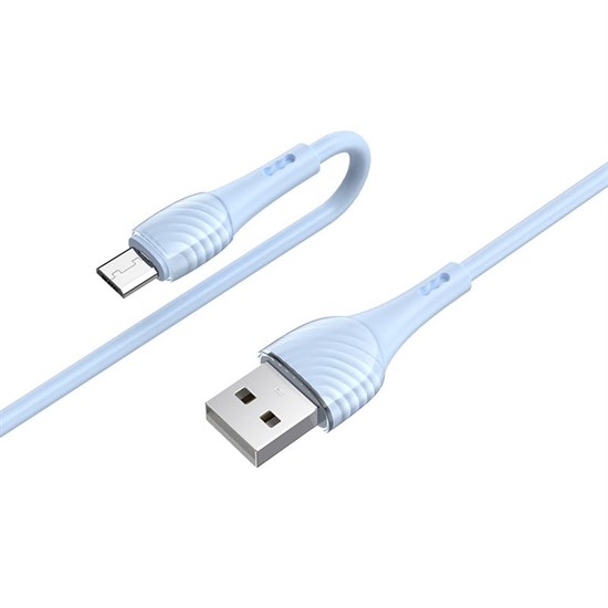 Кабель USB A --> Micro USB 5P (B) 1.0м hoco X49, синий, силиконовая оплетка 37097 - фото 18483
