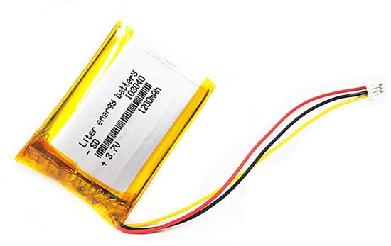 Аккумулятор Li-Pol 3.7v 1200mAh (103040) 40х30х10 мм, коннектор 3-pin 37308 - фото 18920