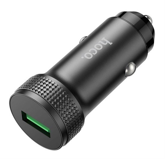 Зарядное устройство а/м 12V -> USB 5V hoco Z49A, QC 3.0, чёрное 37338 - фото 19083