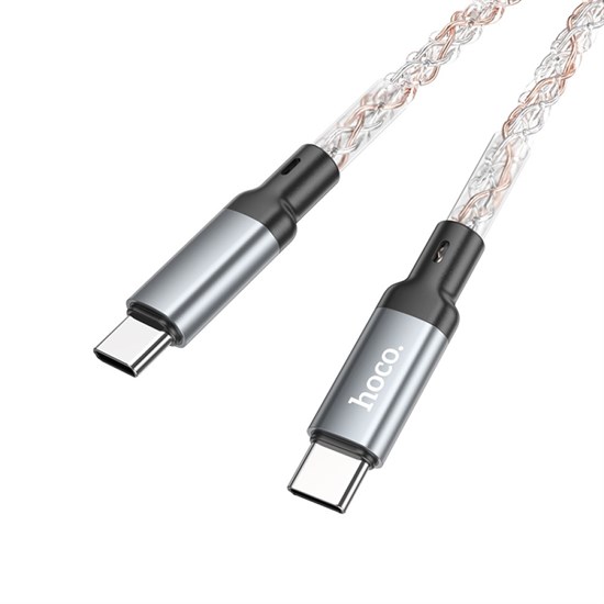 Кабель USB Type-C (M) --> Type-C (M) 1.0м (USB 2.0) hoco U112, серый, PD60W 37371 - фото 19184