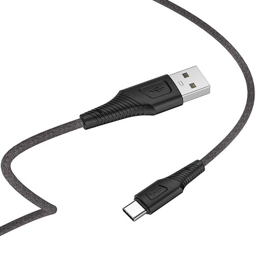 Кабель USB A --> Type-C (M) 1.0м (USB 2.0) hoco X58, черный, силиконовая оплётка, 3A 37390 - фото 19228