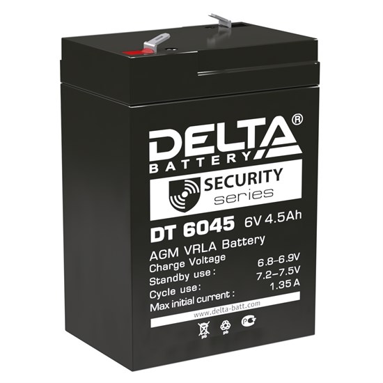 Аккумулятор для ИБП 6V 4.5Ah Delta DT 6045 36170 - фото 19679