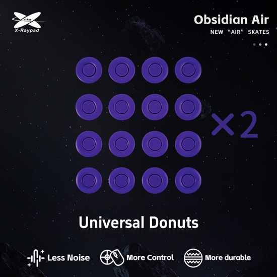 Ножки для мыши (глайды) X-raypad Obsidian Air Skates Universal Donuts, универсальные, 1.0мм, D=9.5мм, 32шт 38084 - фото 20008