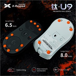 Ножки для мыши (глайды) X-raypad Titanium U9 Air Universal Dots, универсальные, 0.9мм, D=6.5мм, 40шт 38841 - фото 21106
