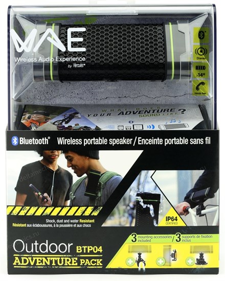 Портативная акустика Hercules WAE BTP04 Outdoor Adventure Pack (Bluetooth, 2x2Вт, аккум. до 14часов, IP64) (4780549) 32384 - фото 8442