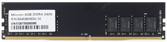 DIMM DDR-4 4GB PC4-19200 DDR4-2400 Micron (SK4GBM8D4-24) CL15, 1.2V 32401 - фото 8495