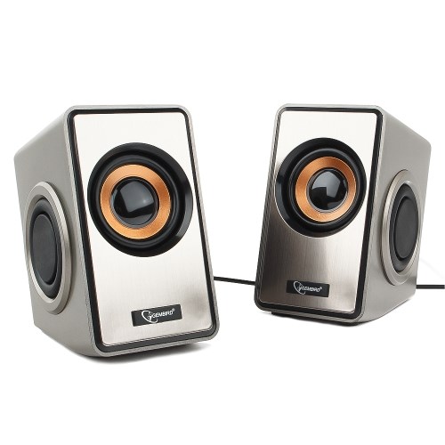 Gembird SPK-400, серебристые, 2х3 Вт, с пассивными излучателями, USB-питание 32533 - фото 8819