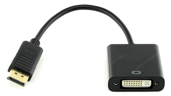 Переходник-конвертер DisplayPort (M) -> DVI (29F) 0.1м, черный 22893 - фото 9455