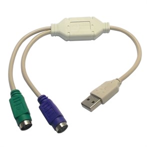 Переходник-конвертер USB-->2 x PS/2 (Am-2xPS/2) 0.1м 7466