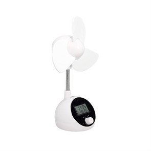 Вентилятор USB Kreolz USF-10 белый (рег. скорости, время, дата, день недели, температура) 30805