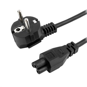 Кабель питания для блоков питания ноутбуков, 3-pin 1.8 м (вилка CEE 7/7 - вилка C5, 3x0.75 мм2, 10A) 23173