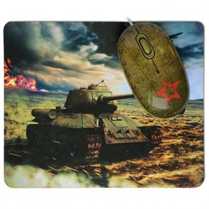 Мышь + коврик CBR Tank Battle, 1200 dpi, рисунок, USB 32995