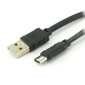Кабель USB A --> Type-C (M) 1.0м (USB 2.0) hoco X5, черный, плоский, силиконовая оплётка 32683