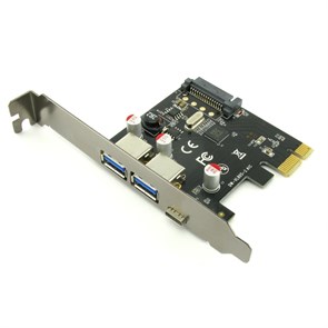 PCI-e -> USB 3.0 2port ext. + USB 3.1 Type-C (F)  VIA chipset 32889