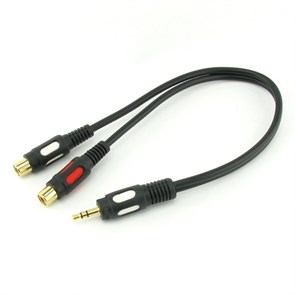Переходник 1RCA (M) - 2RCA (F) Luxmann 0,3м Gold, Blue <424-101-9> 20803