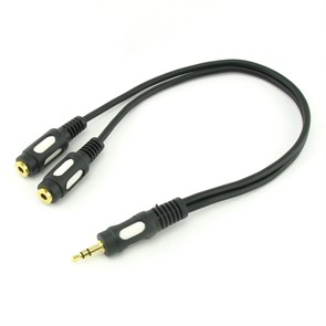 Переходник jack 3.5 мм (M) - 2 x jack 3.5 мм (F) Luxmann 0,3м  BK<422-051-1> 12086
