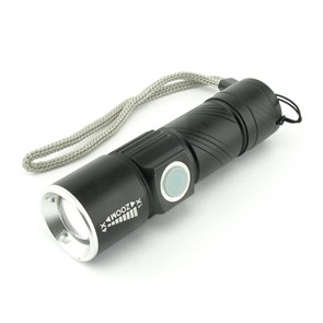 Фонарь WY6434 (1xCree XPE, встроенный акк., zoom, зарядка от USB, цвет черный) 31618
