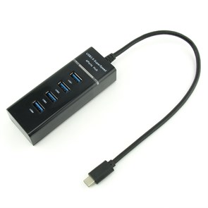 USB 3.1 Type-C Hub 4 port USB 3.1, LED, черный 32884