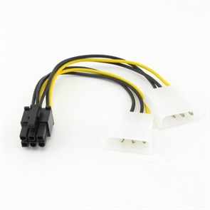 Переходник питания для видеокарт 2xMolex 4-pin -> 6pin 15558