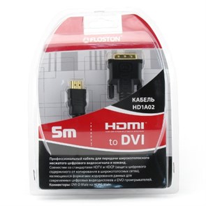 Кабель HDMI19M - DVI19M 1.4b 5.0м Floston HD1A02 27881