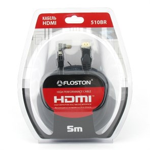 Кабель HDMI19M - HDMI19M угл. разъём, 1.4b, 4.5м Floston 510BR 28206
