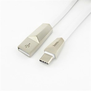 Кабель USB A --> Type-C (M) 1.2м (USB 2.0) hoco X4, металл, белый 32877