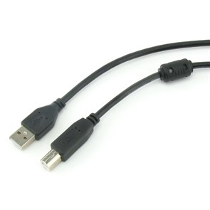 Кабель USB тип A-B 3.0м (USB 2.0) экран, с фильтром, Gold 12293