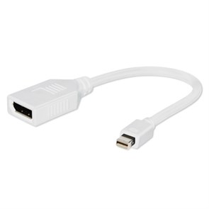 Переходник Mini DisplayPort (M) -> DisplayPort (F), Cablexpert, белый (A-mDPM-DPF-001-W) 26649