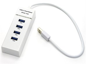 USB 3.0 Hub 4 port пассивный, LED, белый (303) 33155
