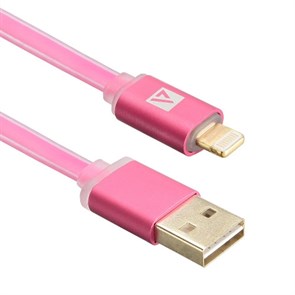 Кабель USB A --> Lightning 8pin (m) 1.0м для Apple ACD-Smart, TPE, 2-ст. конн., инд. заряда, малиновый (ACD-U915-P6M) 33263