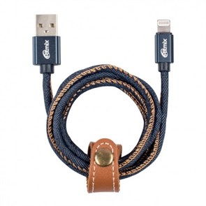 Кабель USB A --> Lightning 8pin (m) 1.0м для Apple, RITMIX RCC-427 Blue Jeans 33192
