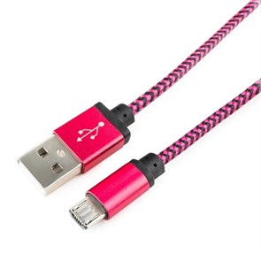 Кабель USB A --> Micro USB 5P (B) 1.0м нейлон, фиолетовый, Cablexpert (CC-mUSB2pe1m) 33225