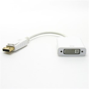 Переходник-конвертер DisplayPort (M) -> DVI (19F) 0.1м, белый 30031