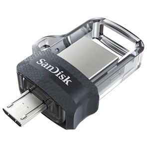micro-USB + USB 3.0 Flash Drive 128GB SanDisk Ultra Dual Drive m3.0, Black (SDDD3-128G-G46) 33371