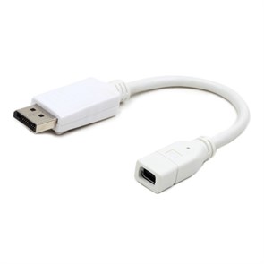 Переходник Mini DisplayPort (F) -> DisplayPort (M), Cablexpert, белый (A-mDPF-DPM-001-W) 33249