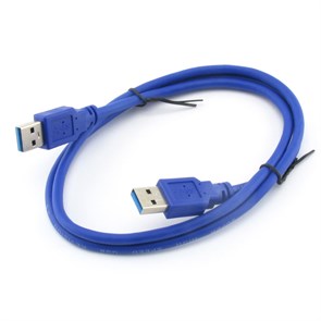 Кабель USB тип A-A 1.0м (для устройств с разъёмом типа A) Cablexpert, USB 3.0, экран, синий 33247