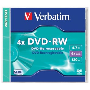 DVD-RW 4.7GB Verbatim 4.7Gb, 4x, jewel (43284) 10852