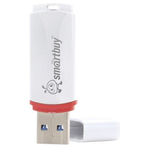 USB 2.0 Flash Drive 16GB SmartBuy Crown, белый 33801