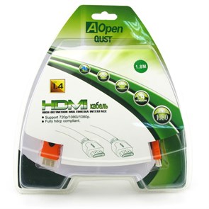 Кабель HDMI19M - miniHDMI19M High Speed, зол.конт., AOpen, 1.8м (ACG582-O) 33818