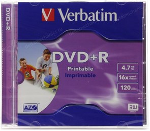 DVD+R 4.7GB Verbatim 16x Printable, jewel (43507) 12972
