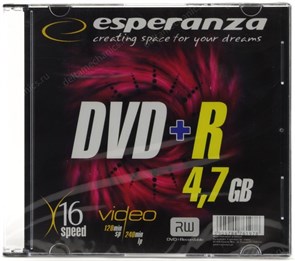 DVD+R 4.7GB Esperanza 16x, slim 32869