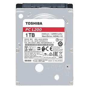 2.5" SATA 1 ТB Toshiba L200 (HDWL110UZSVA), SATA-3 6Gb/s, 5400rpm, 128MB, 7мм 33932