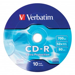 CD-R 700Mb 80min Verbatim 52x Extra Protection (упаковка 10шт. в пленке) (43725) 33966