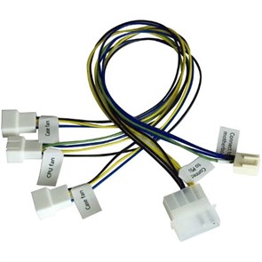 Разветвитель 1x4-pin (F) --> 3x4-pin (M) PWM + питание 1xMolex Akasa 30см AK-CB002 33305