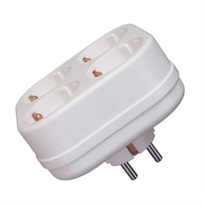Четверник сетевой Toker белый 4Т4 16А-250V (4 роз. с заземлением) 28010