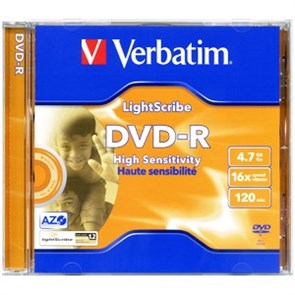 DVD-R 4.7GB Verbatim 16x, LightScribe, jewel (43620) 21073