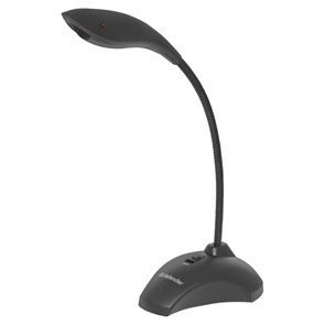 Микрофон Defender MIC-115 на гибкой ножке, чёрный, кнопка включения, шумоподавление, 100-13000Гц, 2.2кОм, 38дБ, кабель 1.7м 34536