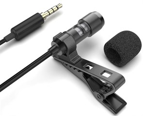 Микрофон FIFINE С2 (чёрный, клипса, jack 3.5mm 4pole, 20Hz-16kHz, 2.2? 1kHz, S/N 60dB, удлинитель 2.0 м) 34824